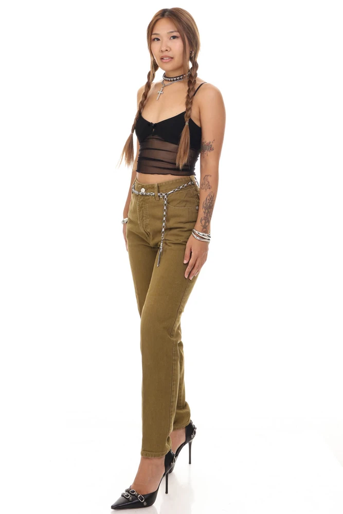 Vintage 90's Bongo Olive Green Mom Jeans - XS/S