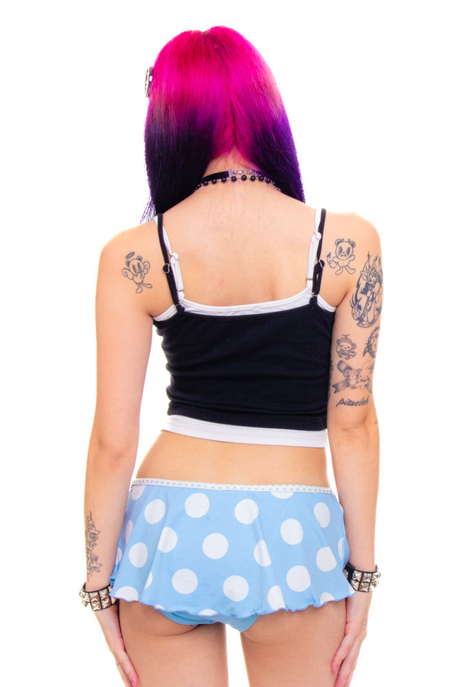 Vintage Y2K Polka Dot Micro Skort - XS