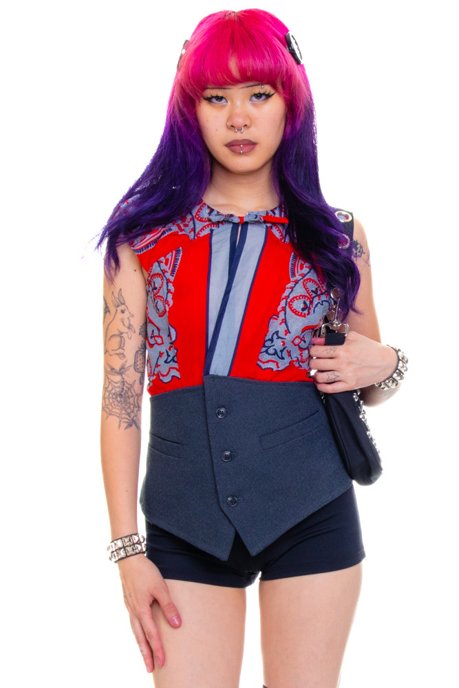 Vintage Y2K SuperLuckyCat Renewed Vest Top - XS/S