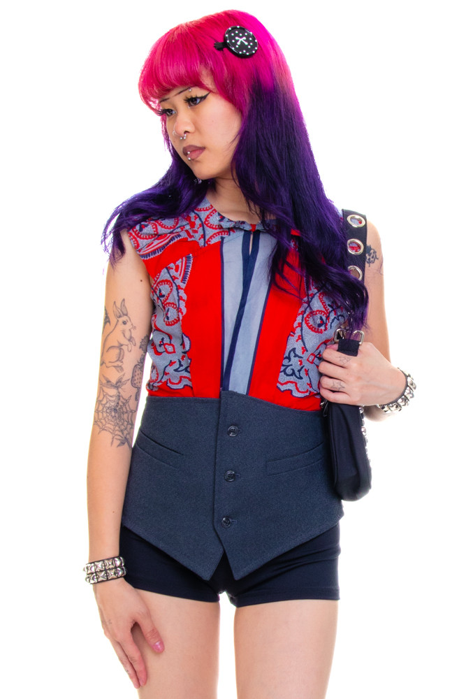 Vintage Y2K SuperLuckyCat Renewed Vest Top - XS/S