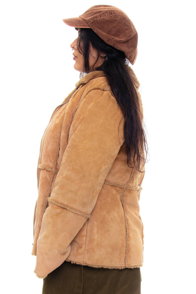 Vintage Y2K Gemini Faux Suede Jacket - XL