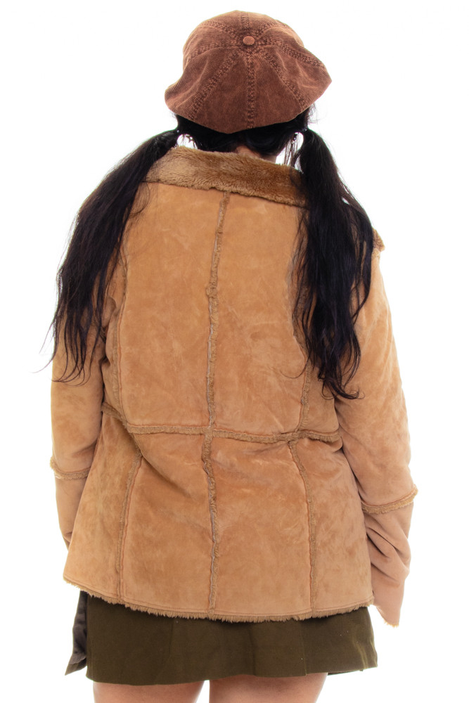 Vintage Y2K Gemini Faux Suede Jacket - XL