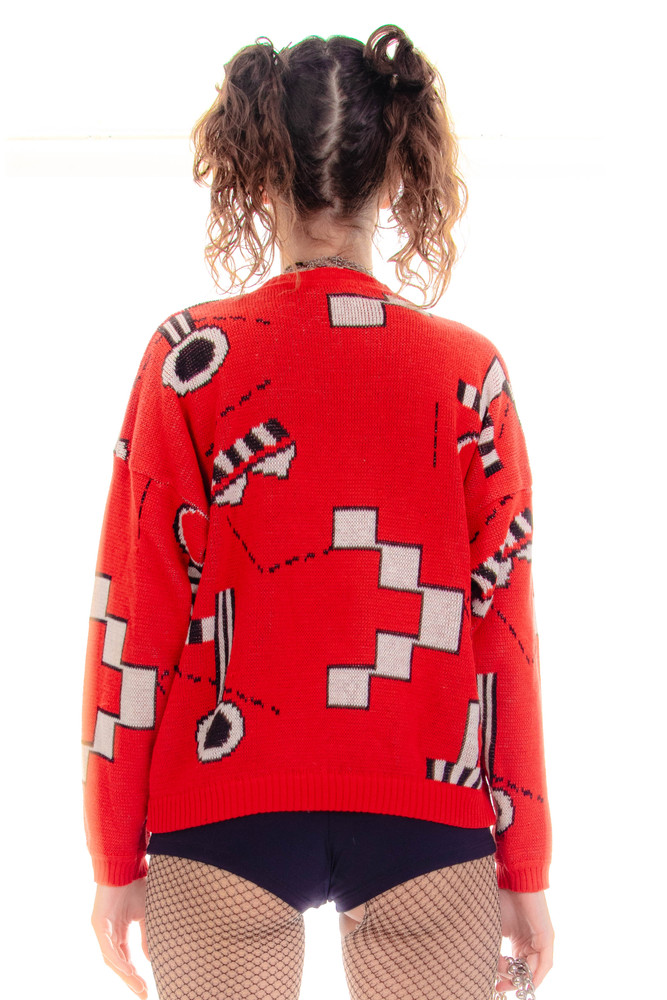 Vintage 80's Mall Food Court Sweater - One Size Fits Many