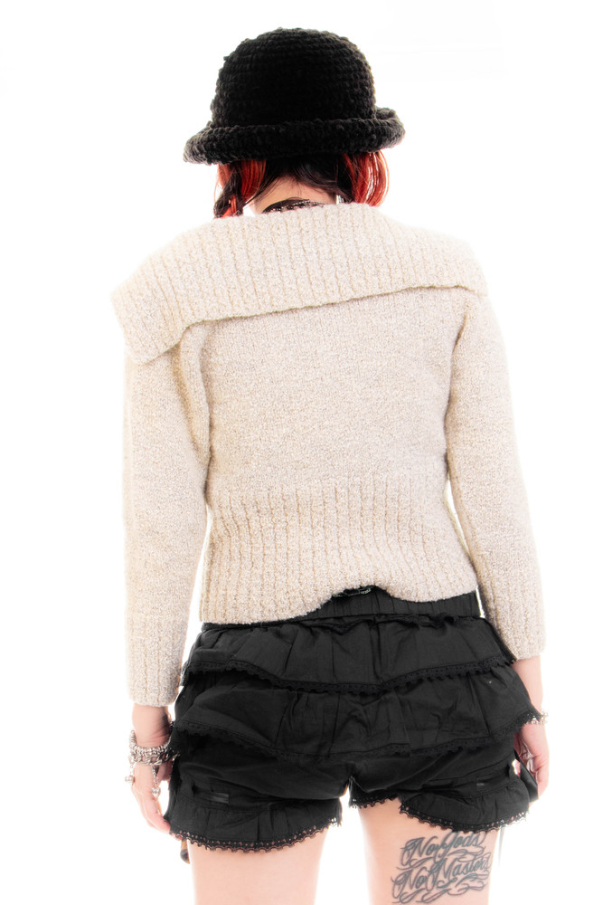 Vintage 80's Sailor Collar Knit Cardigan - XS/S - Tunnel Vision