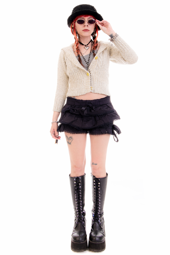 Vintage 80's Sailor Collar Knit Cardigan - XS/S