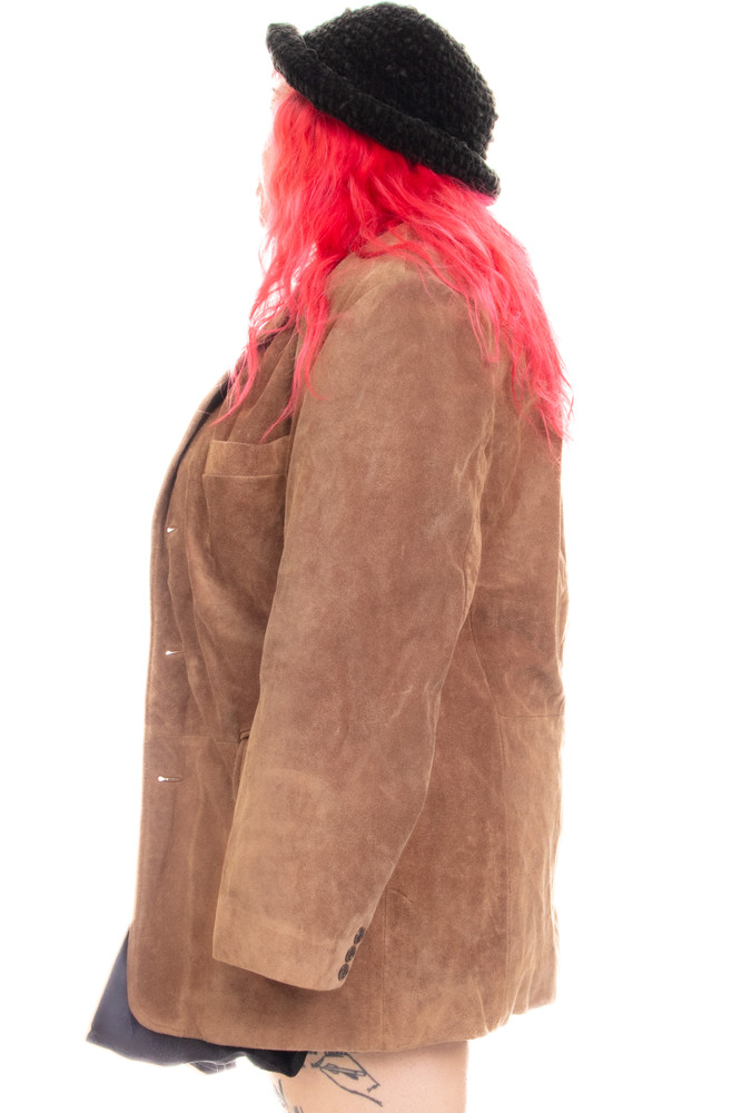 Vintage 90's Camel Suede Jacket - XL