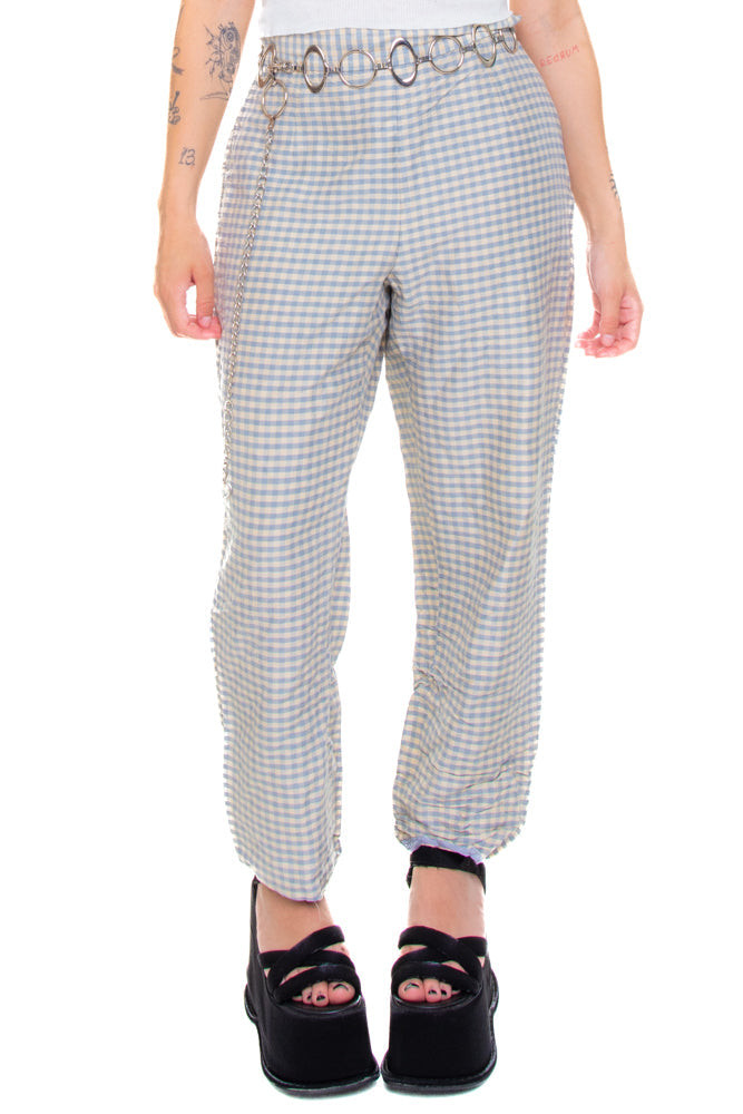 Vintage 90's Genuine Silk Gingham Pants - S/M