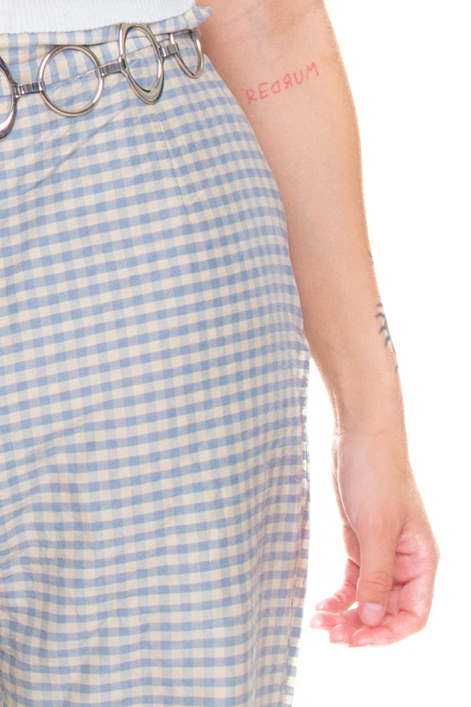 Vintage 90's Genuine Silk Gingham Pants - S/M