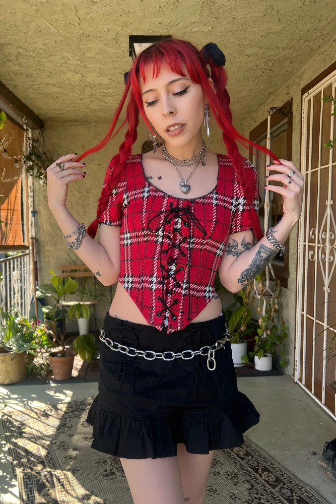 Charlotte Plaid Stretch Corset Top