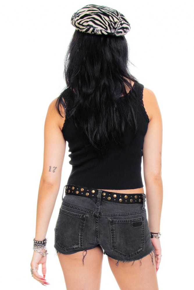 Vintage Y2K Studded Cut-Off Denim Shorts - S/M