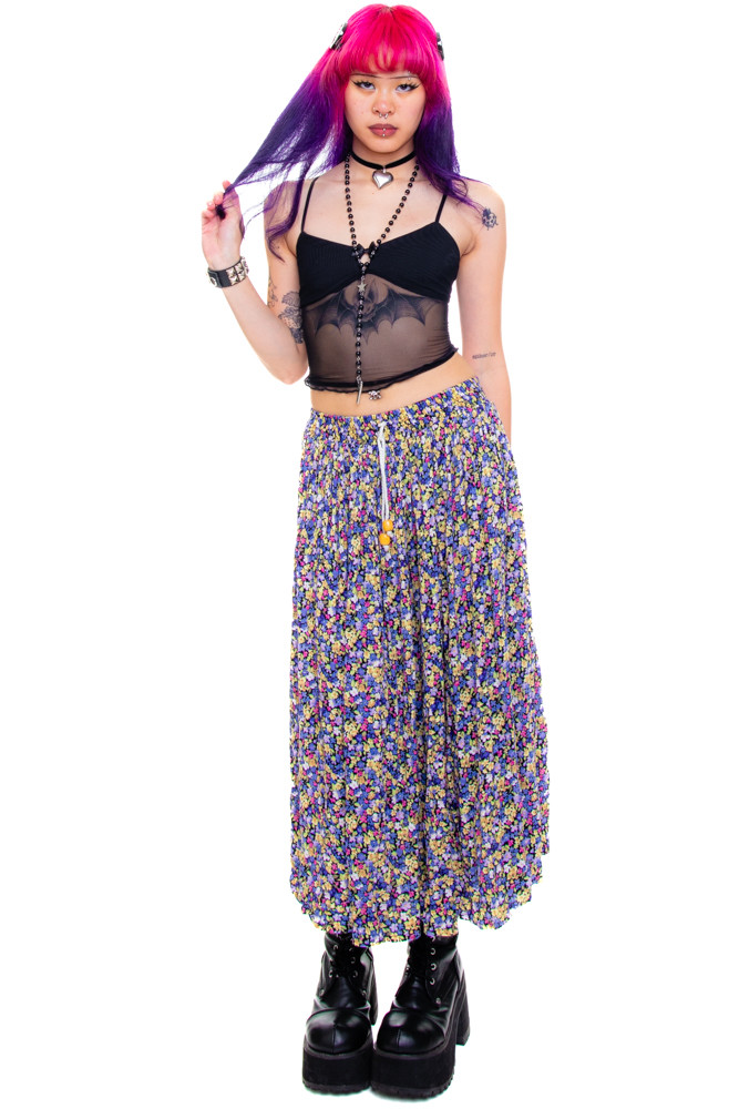 Vintage 90's Floral Maxi Skirt - XS/S