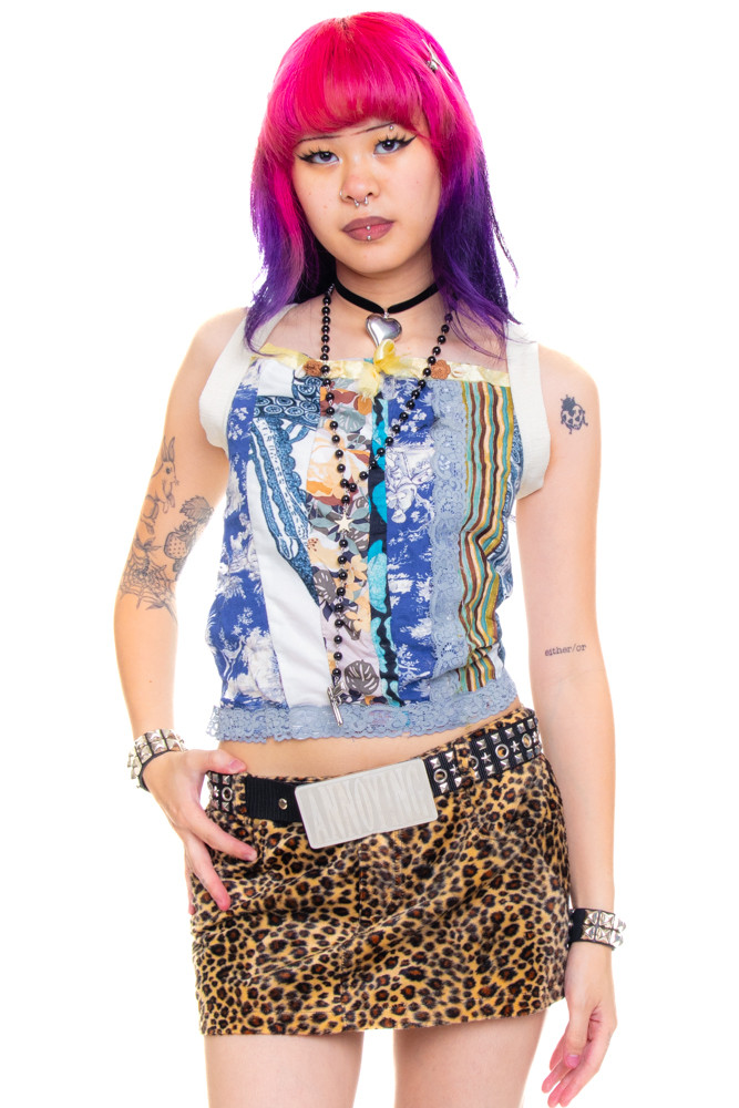 Vintage Y2K Handmade Patchwork Tank Top - XXS/XS