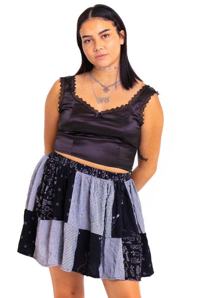 Vintage 90's Houndstooth Patchwork Skirt