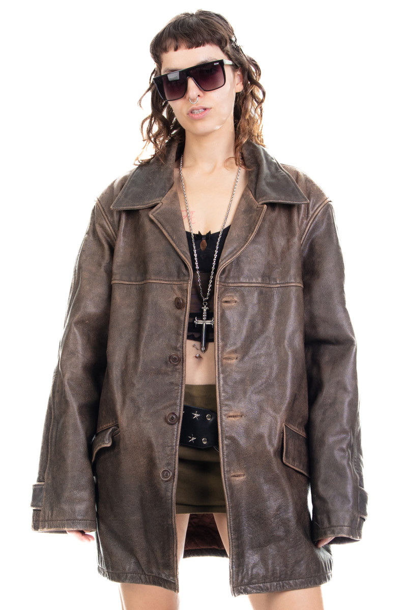 Vintage 90's J. Riggins Leather Jacket - One Size Fits Many