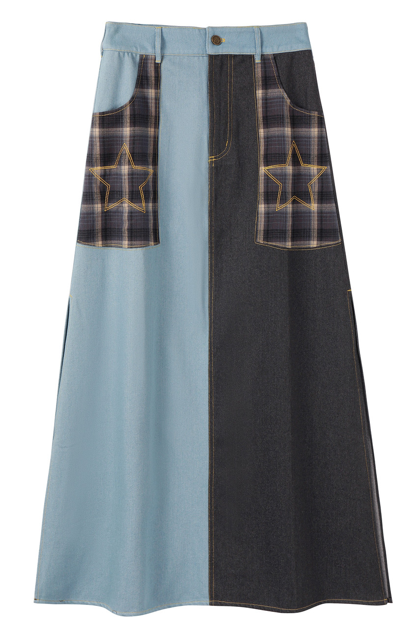 Rave Patchwork Maxi Skirt - Tunnel Vision