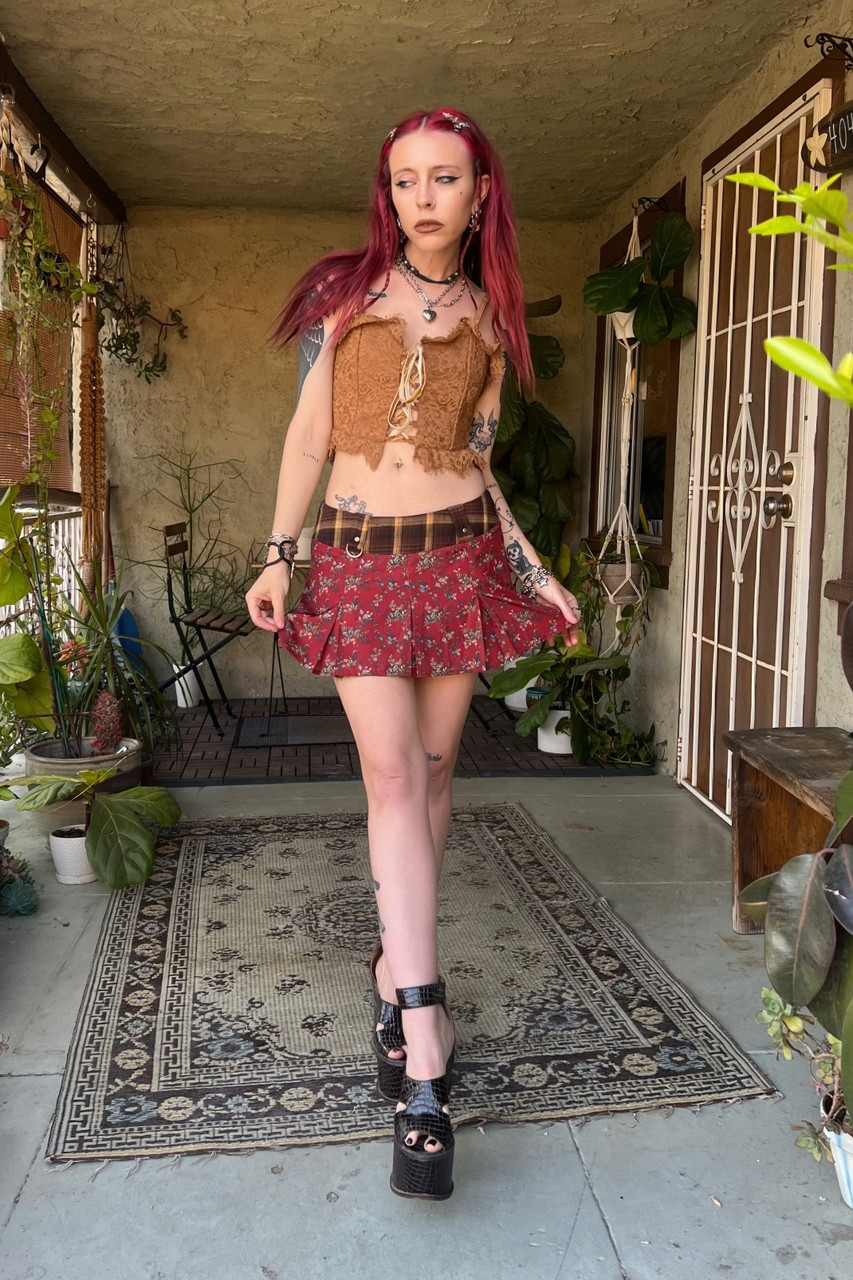 Priscilla Patchwork Low-Rise Mini Skirt - Tunnel Vision