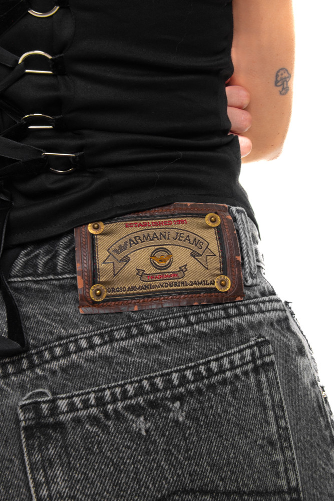 G*)様 armani jeans 90s vintage archive ベロ VINTAGE Giorgio Armani 32x28 Blue Jeans Button Fly Retro Heavy