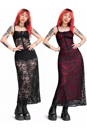Aurora Black & Red 5-in-1 Midi Dress Set