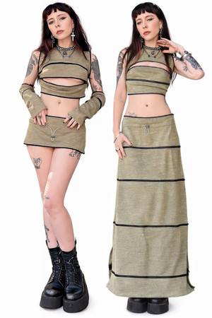 40-in-1 Olive Green Zip-Off Convertible Dress