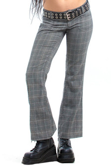 Vintage Y2K Two-Tone Plaid Flares