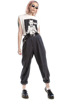 Vintage 90's Pinstripe Grey Trousers