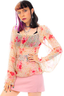 Vintage 90's Blossom Peasant Top