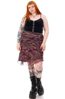 Vintage Y2K Speckle Flutter Skirt