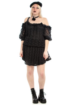 Vintage 80's Zig Zag Mesh Dress