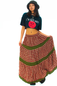 Vintage 90's Plaid Maxi Skirt