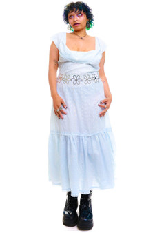 Vintage 80's Baby Blue Eyelet Dress