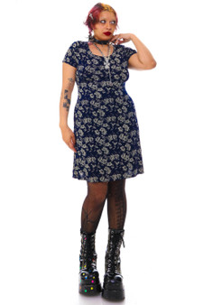 Vintage 90's Navy Floral Mini Dress