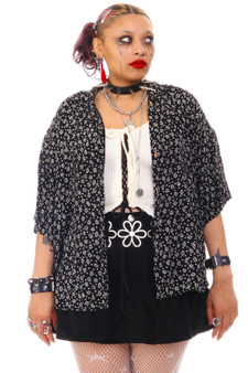 Vintage 90's Black Floral Button Up