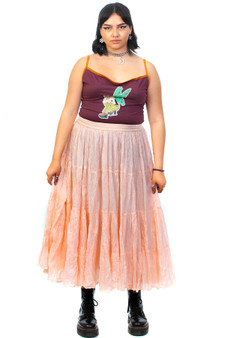 Vintage 80's Flowy Phool Midi Skirt