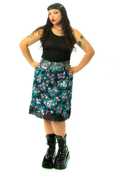 Vintage 80's Rose Bush Slip Skirt