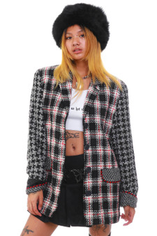 Vintage 90's Two-Toned Plaid Woven Blazer Jacket