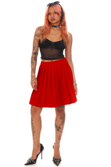 Vintage 90's Cherry Red Pleated Skirt