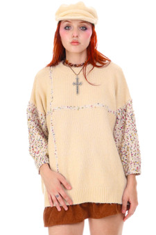 Vintage 90's Cream Speckle Knit Sweater