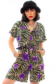 Vintage 80's Jungle Bloom Romper