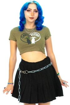 Vintage 90's Pleated Wool Mini Skirt