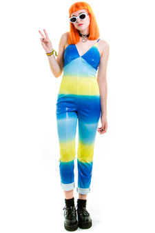 Vintage 1990s Blueberry Sunset Jumpsuit