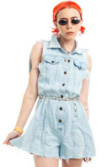 Vintage 90's Raw Deal Denim Romper