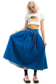 Vintage 90's Lilith Denim Maxi Skirt