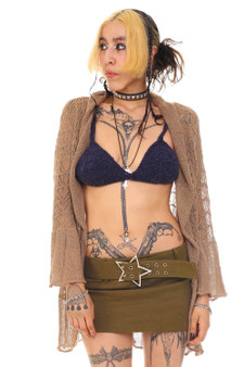 Vintage 90's Black Fuzzy Oversized Maxi Cardigan