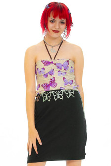 Vintage Y2K Lavender Butterfly Halter Top