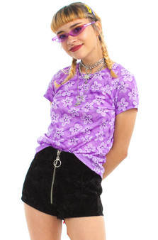 Vintage 90's Purple Flower Pop Top
