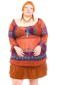 Vintage Y2K Sheer Floral Paisley Top