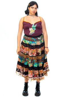 Vintage Y2K Wild Patchwork Midi Skirt