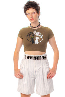 Vintage 80's Pleated Striped Shorts