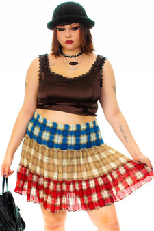 Vintage 80's Pleated Plaid Skirt 1
