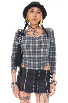 Vintage 90's Body Cage Plaid Bodysuit